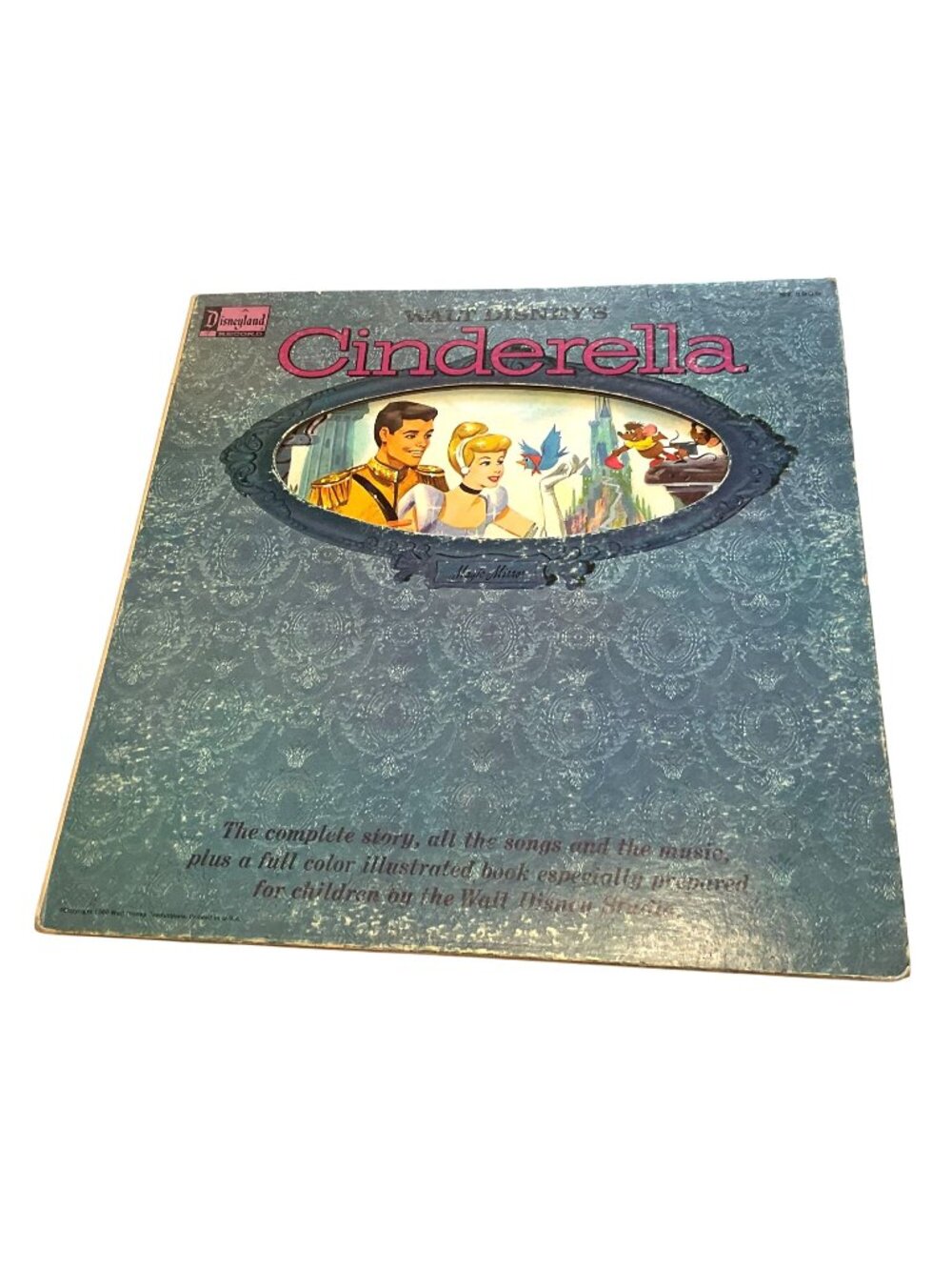 Vtg Walt Disneys Cinderella Vinyl Record W/ Storybook Disneyland Records ST-3908